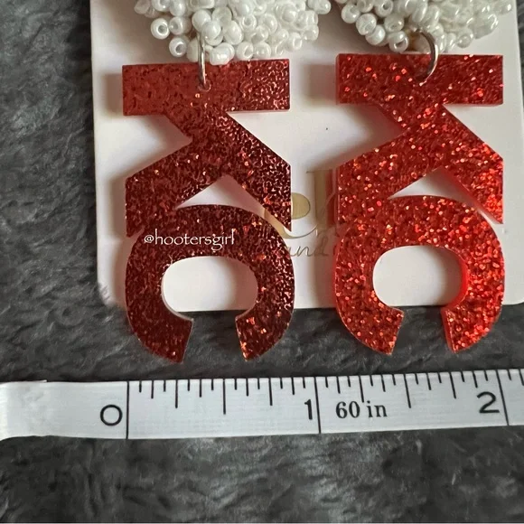 ❤️🤍Red KC Acrylic Earrings❤️🤍 - Picture 3 of 3